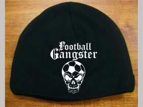 Football Gangster čierna pletená čiapka stredne hrubá vo vnútri naviac zateplená, univerzálna veľkosť, materiálové zloženie 100% akryl